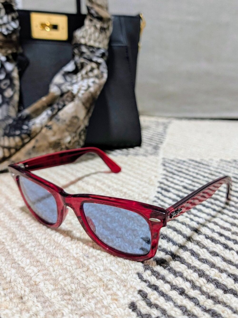 Ray-Ban Wayfarer RB2140 Transparent Red Sunglasses
